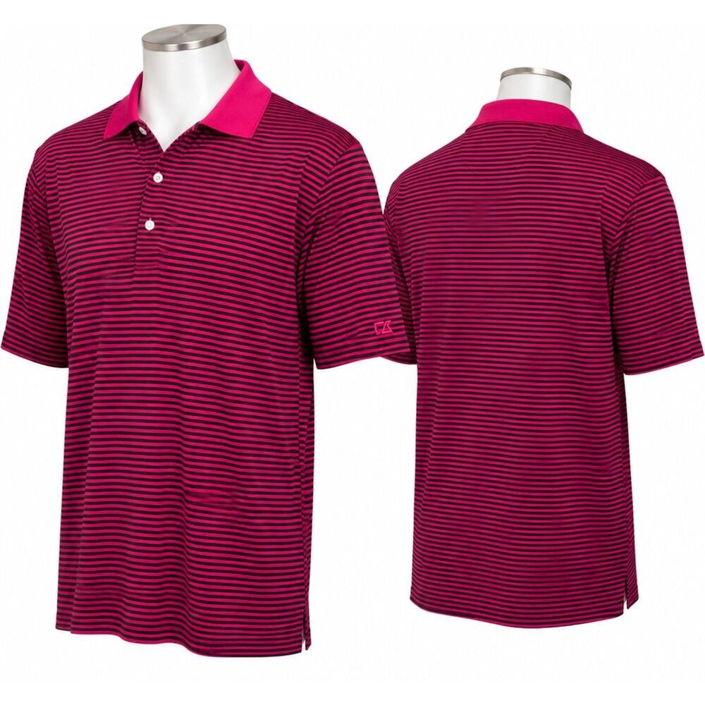 Cutter & Buck Men’s Striped Performance Golf Polo Shirt